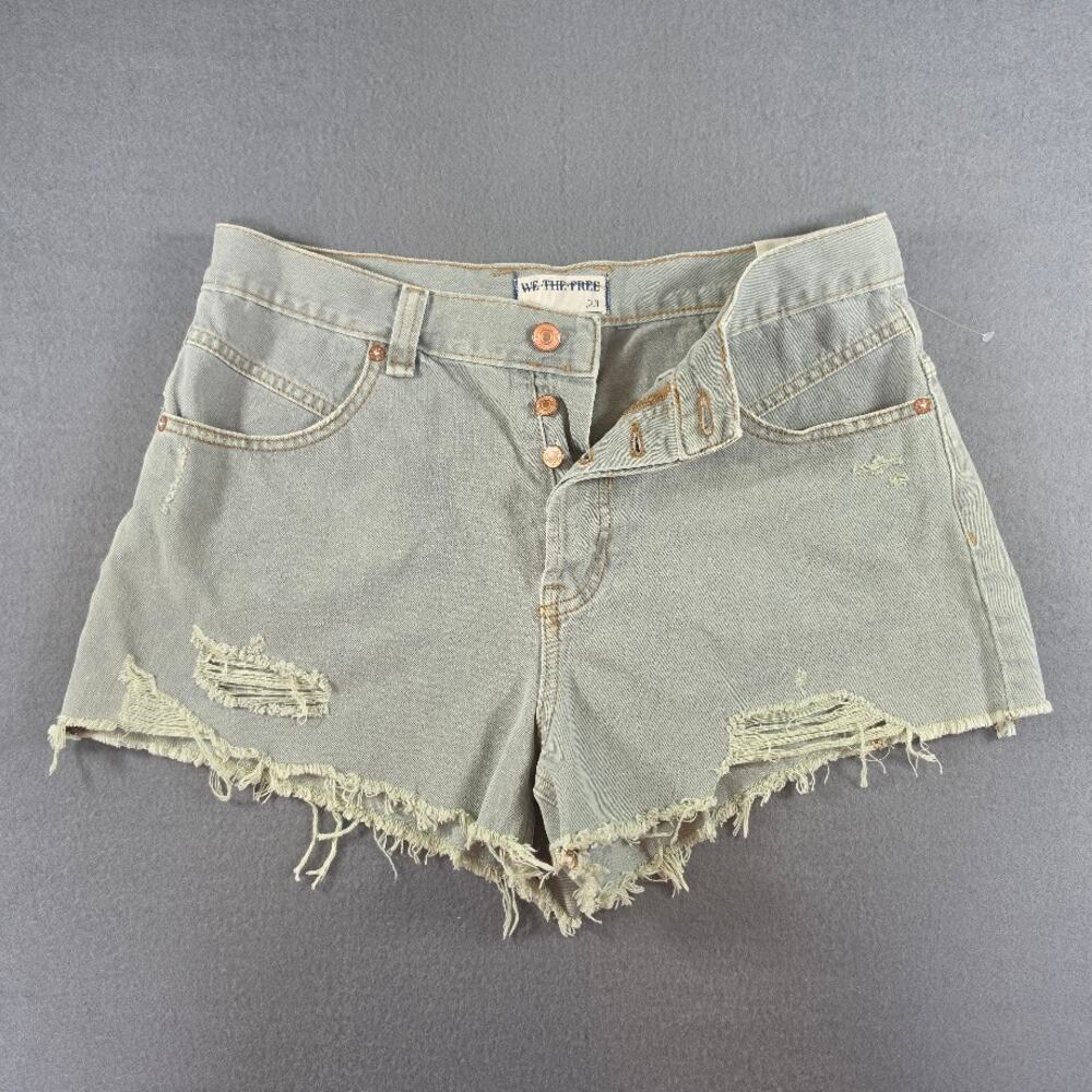 We The Free People Now Or Never High Rise Cutoff Denim Shorts 29